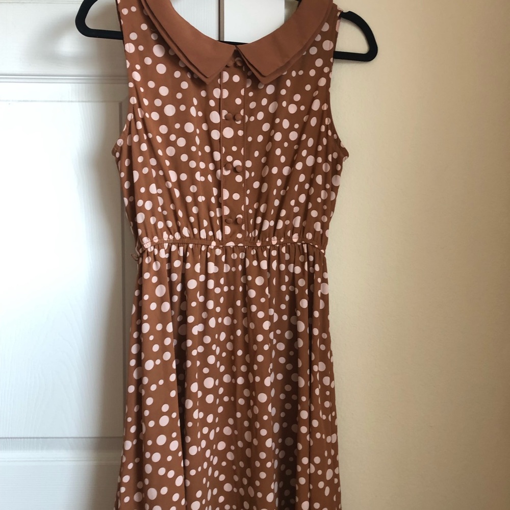 Forever 21 size medium brown polka dot dress